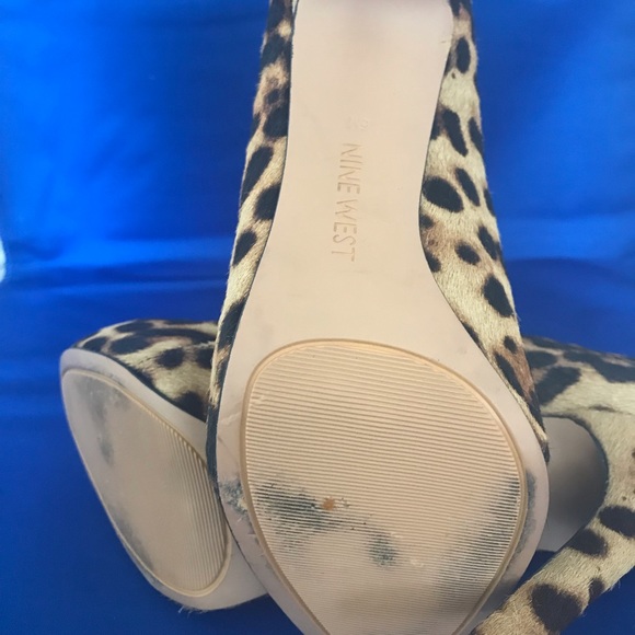 Nine West Leopard Print Calf Hair Ankle Boots - Picture 2 of 3